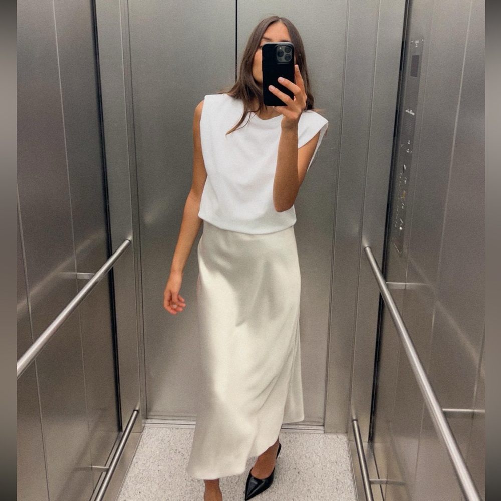 Zara Contrasting Satin Effect Dress SOLD OUT ONLINE